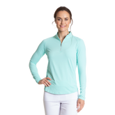 Solid Seafoam Cooling Quarter Zip Pull Over